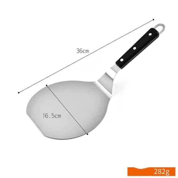 Anti-scalding Pizza Shovels Wooden Handle Round Paddle Spatula Stainless Steel - Image 5