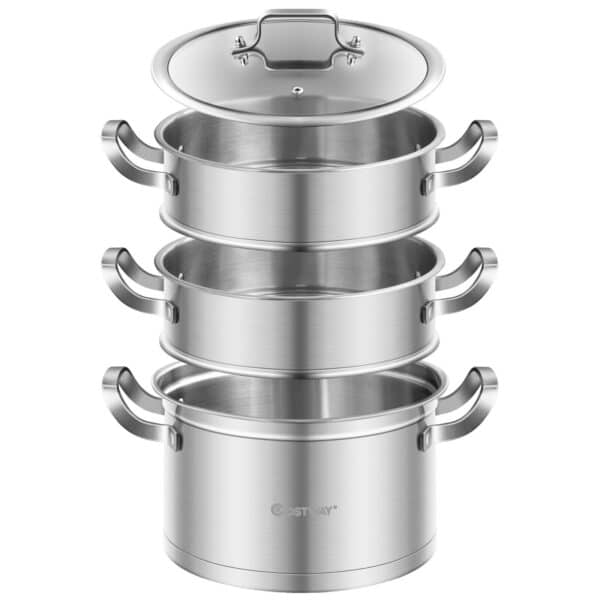 Costway 3 Tier Stainless Steel Steamer Pot - Image 6