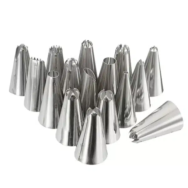 Cream Pastry Piping  Bag + 16 Stainless Steel Nozzle Set +1 Converter DIY Cake Decorating Tools 18PCS/Set - Image 2