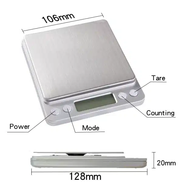 Portable Digital Kitchen Scales 500g 3kg - Image 6