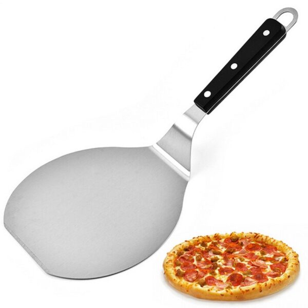 Anti-scalding Pizza Shovels Wooden Handle Round Paddle Spatula Stainless Steel