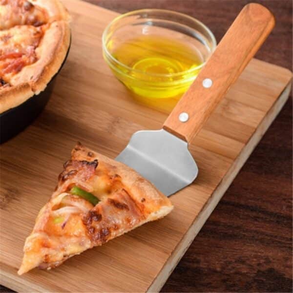 Anti-scalding Pizza Shovels Wooden Handle Round Paddle Spatula Stainless Steel - Image 8