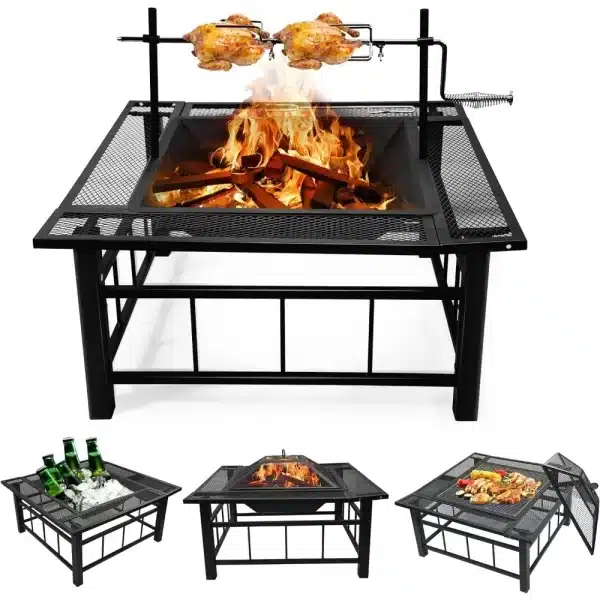 Fire Pit Table with Swivel Grill 32 Inch - Image 2