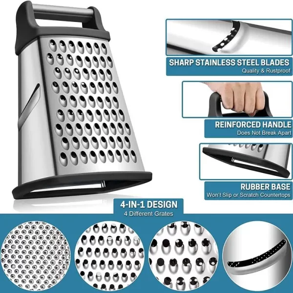 Stainless Steel Box Cheese Grater With Container - Image 5