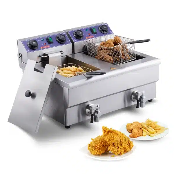 VEVOR  Electric Deep Fryer w/Dual Removable Tanks Commercial Countertop