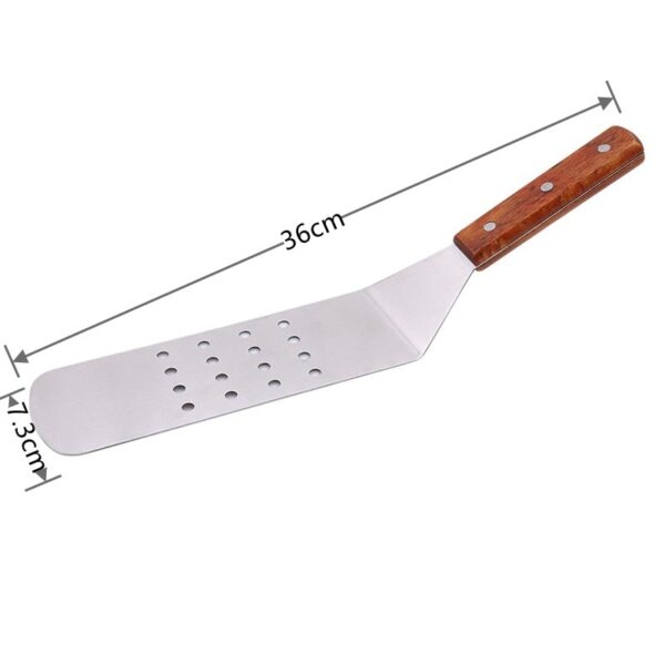 Anti-scalding Pizza Shovels Wooden Handle Round Paddle Spatula Stainless Steel - Image 7