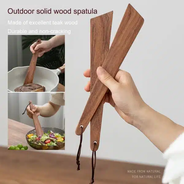 1-8PCS Teak Wood Spatulas