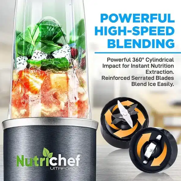 NutriChef Professional Kitchen Countertop Mini Blender - Image 4