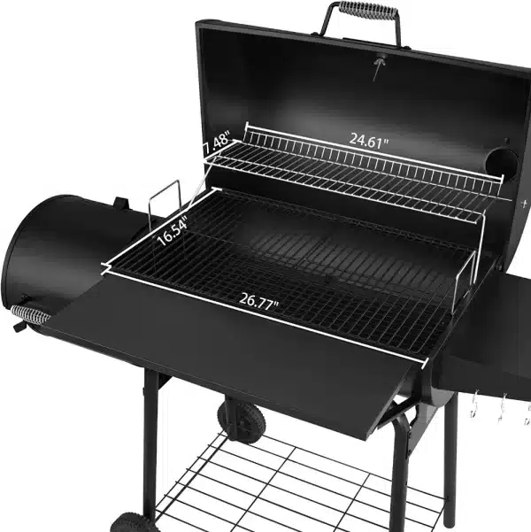 Royal Gourmet 30" BBQ Charcoal Grill and Offset Smoker - Image 5