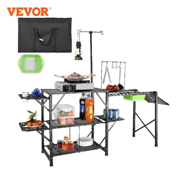 VEVOR Camping Kitchen Table with Sink