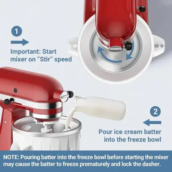 2 Quart Frozen Ice Cream Maker for Kitchenaid - Image 3