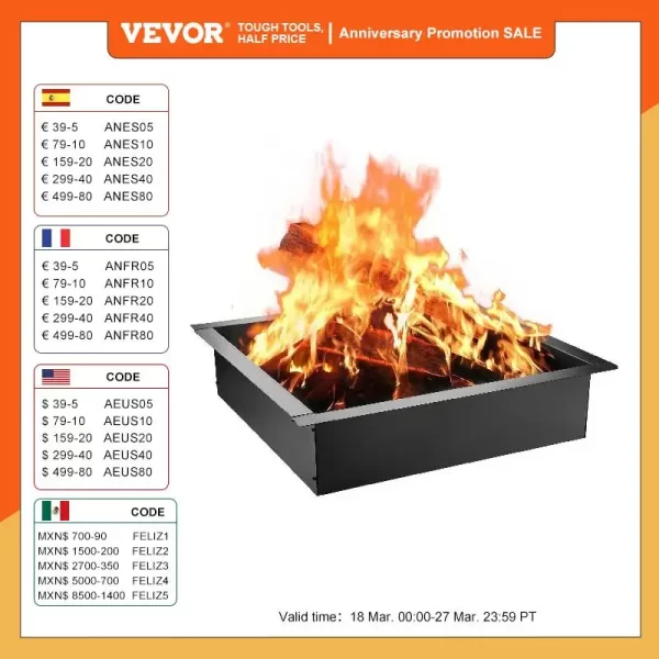 VEVOR 30/36  Inch Heavy-Duty Steel Fire Pit Ring - Image 2