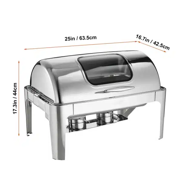 VEVOR 9QT Roll-top Chafing Dish Buffet Set - Image 7