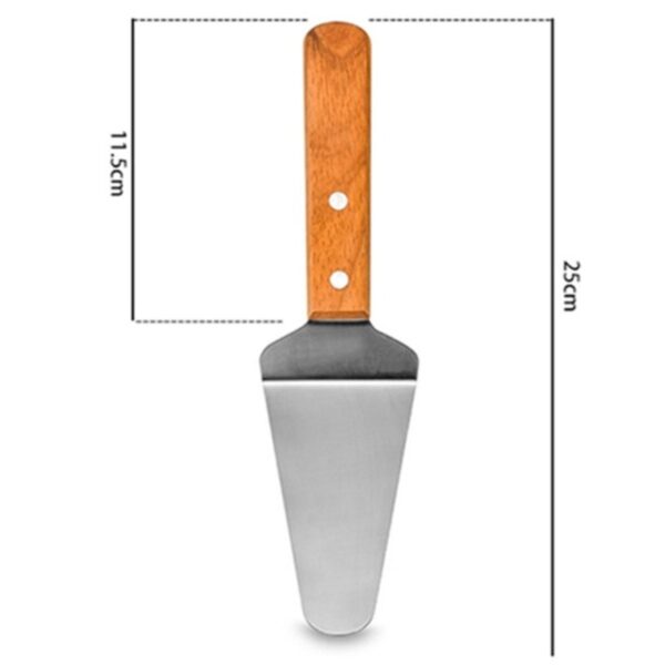 Anti-scalding Pizza Shovels Wooden Handle Round Paddle Spatula Stainless Steel - Image 4