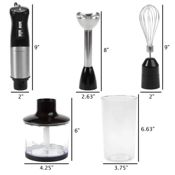 Immersion Blender 4-In-1 6 Speed Hand Mixer Classic Cuisine - Image 2