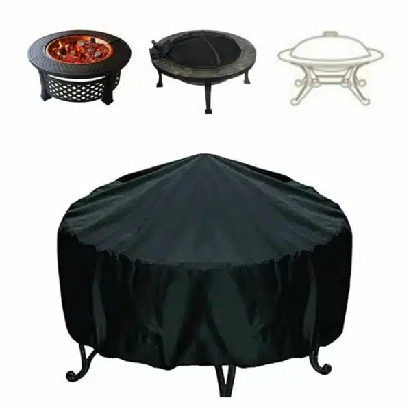 Heavy Duty Grill / Barbecue Cover Round Black