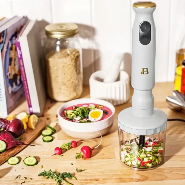 Beautiful 2-Speed Immersion Blender with Chopper & Measuring Cup by Drew Barrymore - Image 6