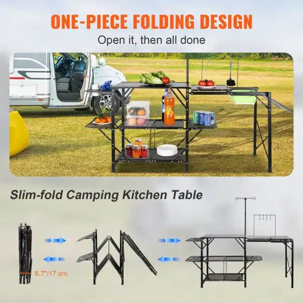 VEVOR Camping Kitchen Table with Sink - Image 4