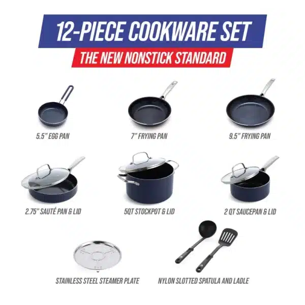 Blue Diamond 12-Piece Cookware Set - Image 6