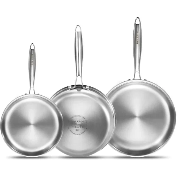 DELARLO Tri-Ply Stainless Steel Frying Pan set