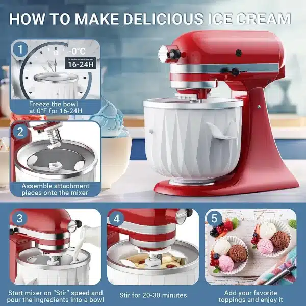 2 Quart Frozen Ice Cream Maker for Kitchenaid - Image 4