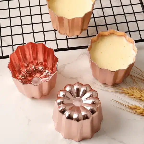 1/2/5PC Mini Canelé Mold Non-stick Aluminum Alloy Chocolate Pudding Jelly Dessert Molds - Image 4