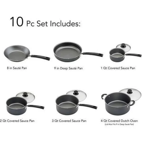 10 Piece Pots and Pans Set for Kitchen Accessories Free Shipping Non-stick Cookware Set Cooking Pot Pan Sets Kits Kit Dining Bar - Image 5