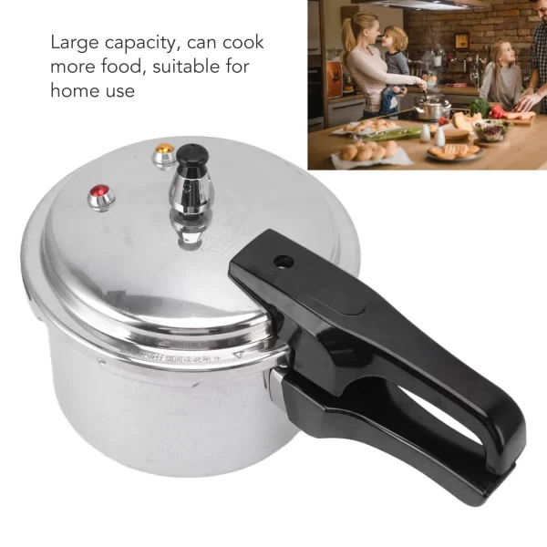 3 Liter Aluminium Alloy Pressure Cooker 18cm Bottom 3L Mini Pressure Cooker for Gas Stove 3L Aluminium Alloy Pressure Cooker - Image 2