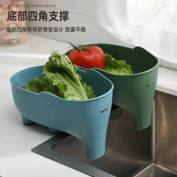 Sink Strainer Elephant Sculpt Leftover Drain Basket Fruit and Vegetable Washing Basket Hanging Drainer Rack Kitchen Accessories - Image 3