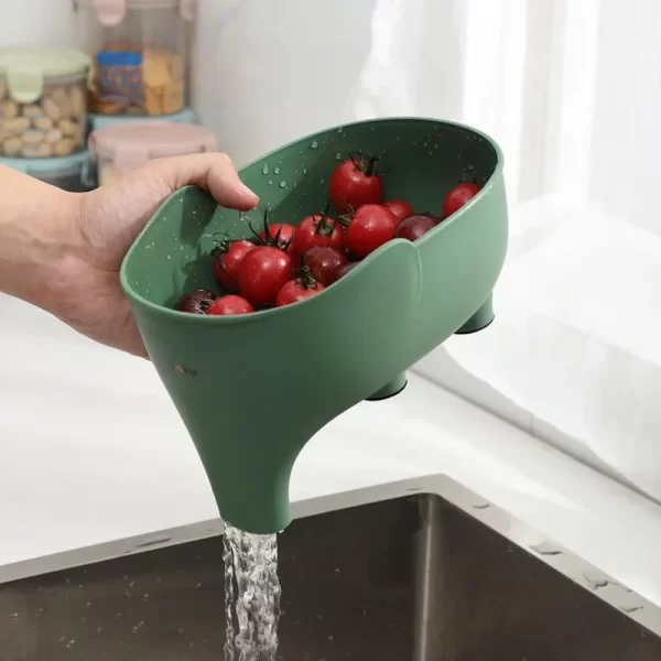 Sink Strainer Elephant Sculpt Leftover Drain Basket Fruit and Vegetable Washing Basket Hanging Drainer Rack Kitchen Accessories - Image 4