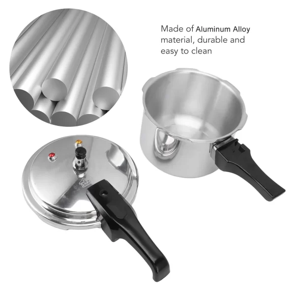 3 Liter Aluminium Alloy Pressure Cooker 18cm Bottom 3L Mini Pressure Cooker for Gas Stove 3L Aluminium Alloy Pressure Cooker - Image 3