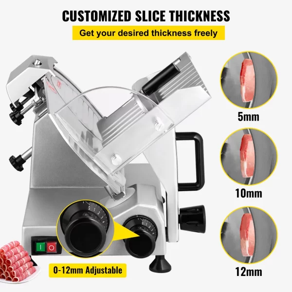 VEVOR Meat Slicer 200W/240W/320W/340W Electric Deli Food Slicer Adjustable Thickness for Commercial and Home Use Cut Meat Cheese - Image 4