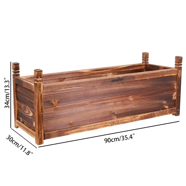 Wooden Raised Flower Bed Indoor Outdoor Vegetable Herb Planter Pot Garden Bed Flower Display - Image 6