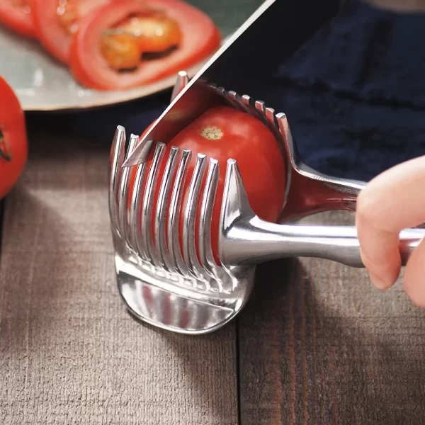 1PC Stainless Steel Kitchen Handheld Slicer Tomato Cutting Clip Fruit Slicer Kitchen Item Cutter Accessories Household Gadgets - Image 7