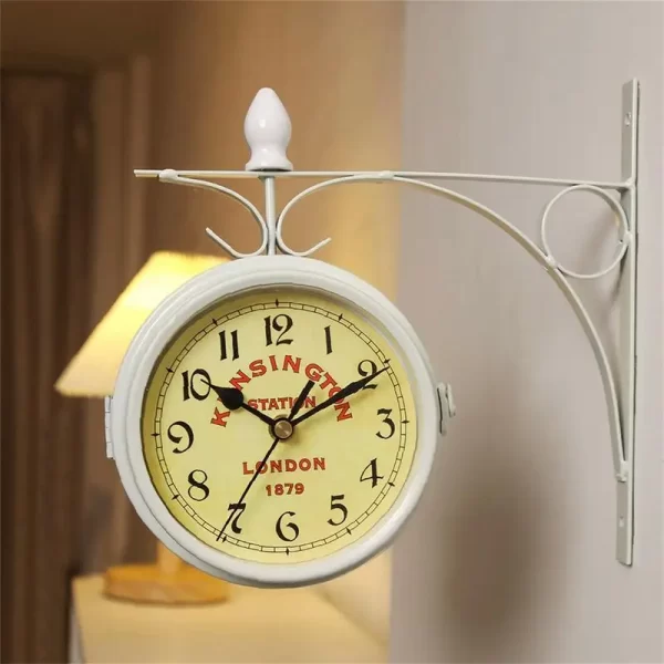 Unique Double-Sided Wall Clock European Antique Mini Wall Hanging Clocks Living Room Bedroom Study Classic Store Wall Decor - Image 5