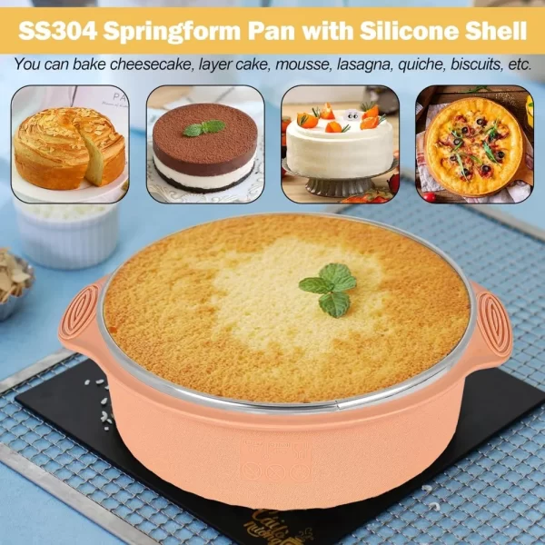 7 Inch & 9 Inch Nonstick Cheesecake Pan Springform Pan Sets for Baking, 304 Stainless Steel Round Cake Pans - Image 3