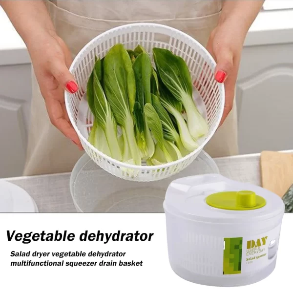 Vegetable Washer Salad Spinner Dryer Quick Drying Multifunctio Manual Drainer for Washing Dry Leafy Greens Kitchen Tools - Image 4