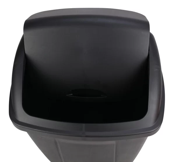 13 Gallon Trash Can, Plastic Swing Top Kitchen Garbage Trash Can, Black, Perfect for the kitchen Waste Bins - Image 4