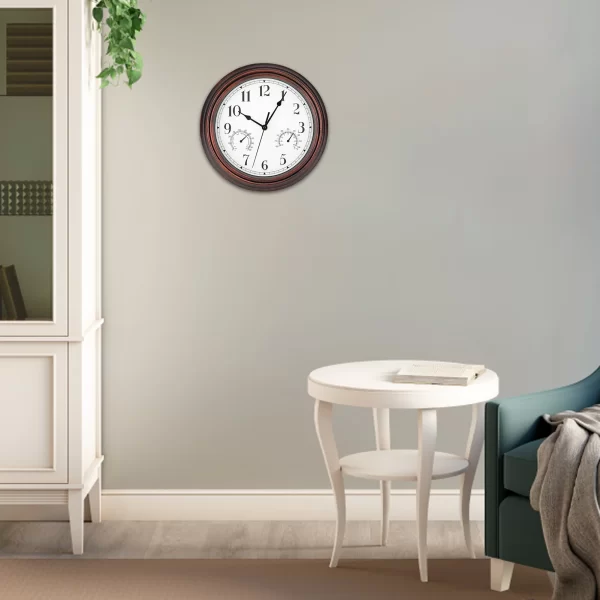 Wall Clock 12 Inch 12 Inch Wall Clock Outdoor Indoor Round Office Home School Clock Battery Operated Decorative Clocks With - Image 4