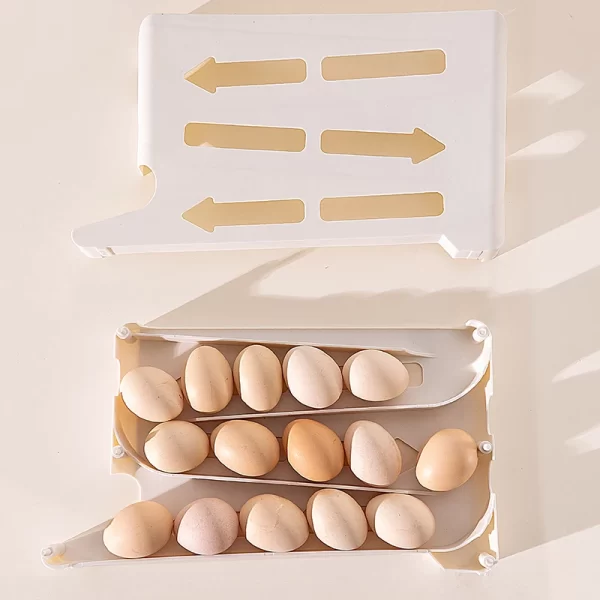 Four-Layer Refrigerator Egg Rack,Space-Saving Egg Storage Box,Durable Large Capacity Egg Organizer for Kitchen Cabinet or Fridge - Image 5