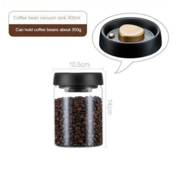 Coffee Beans Vacuum Sealed Tank Transparent Glass Food Storage Jars Household Moisture-proof Air Extraction Airtight Container - Image 8