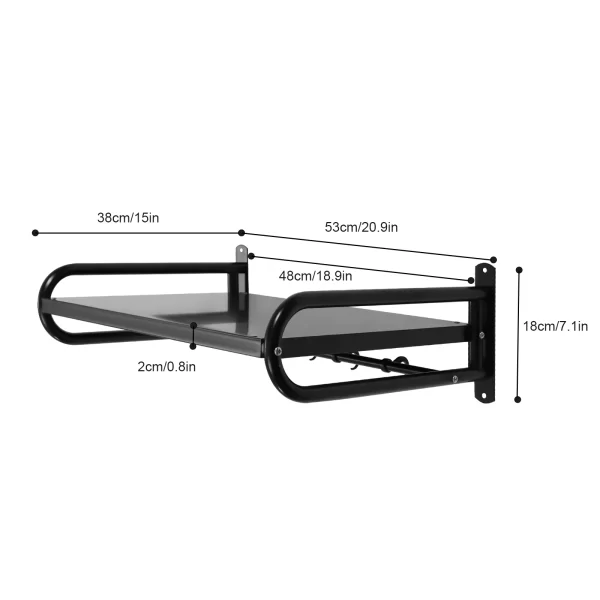 Wall Mounted Microwave Shelf, Stainless Steel Microwave Holder with 6 Mobile Hooks Thick for Kitchen, Household Heavy Duty Shelf