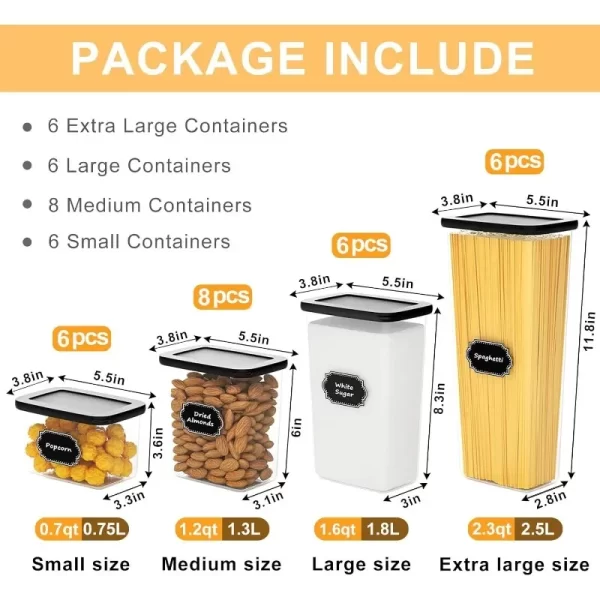 Airtight Food Storage Containers with Lids 26 Pack, kitchen Storage Containers, Kitchen and Pantry Organization Set - Image 2