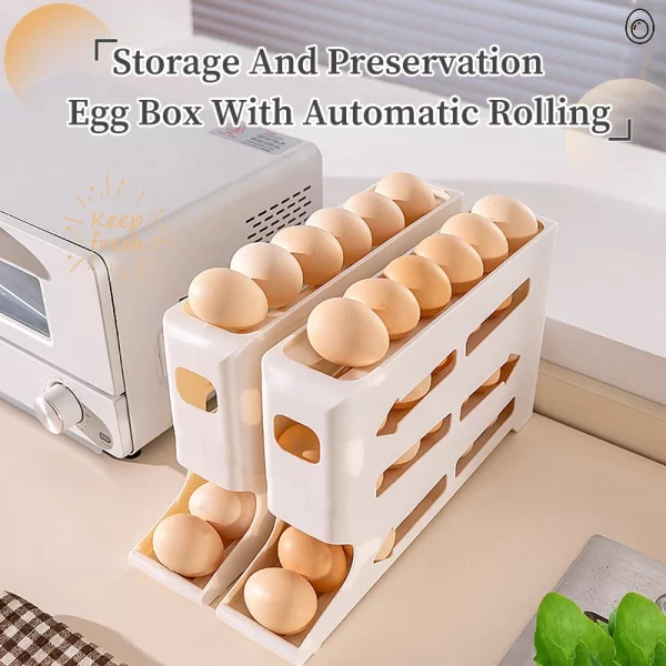 Four-Layer Refrigerator Egg Rack,Space-Saving Egg Storage Box,Durable Large Capacity Egg Organizer for Kitchen Cabinet or Fridge