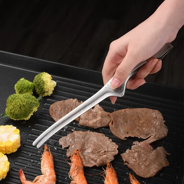 BBQ Food Tongs Korean Barbecue Clips Stainless Steel Grill Cooking Chief Tong Kitchen Bread Baking Outdoor Grilling Steak Clamp - Image 2