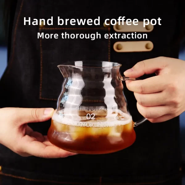 Borosilicate Glass Hand Drip Coffee Pot Carafe Share Pot Pour Over Coffee Server Drip Coffee Pot Coffeeware Teaware - Image 5