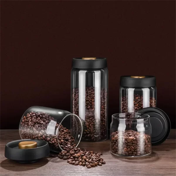 Coffee Beans Vacuum Sealed Tank Transparent Glass Food Storage Jars Household Moisture-proof Air Extraction Airtight Container - Image 2