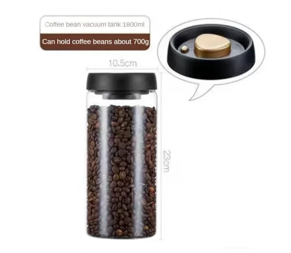 Coffee Beans Vacuum Sealed Tank Transparent Glass Food Storage Jars Household Moisture-proof Air Extraction Airtight Container - Image 6