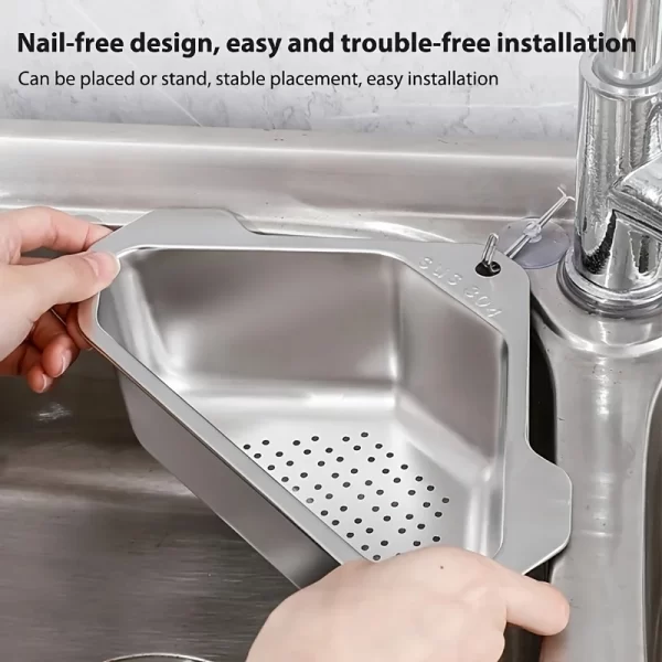 1pc stainless steel kitchen sink filter drain basket wash basin leftovers residue garbage drain rack wash basin