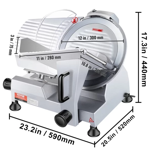 VEVOR Meat Slicer 200W/240W/320W/340W Electric Deli Food Slicer Adjustable Thickness for Commercial and Home Use Cut Meat Cheese - Image 7